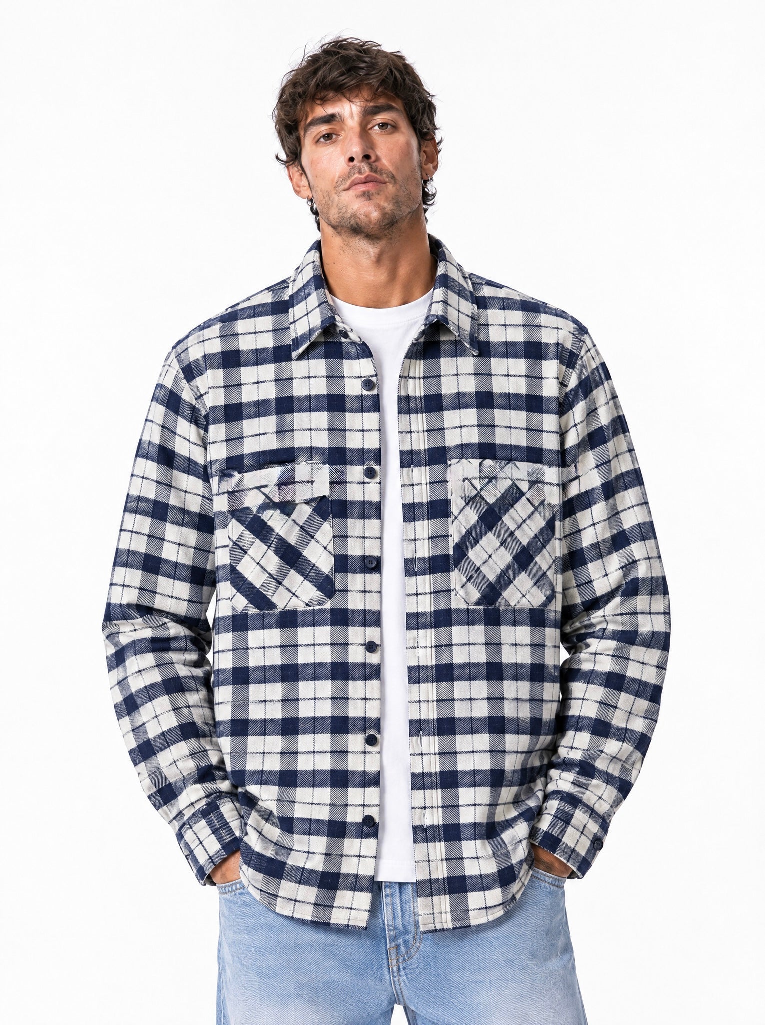 CIAD Camicione flanella quadri blu
