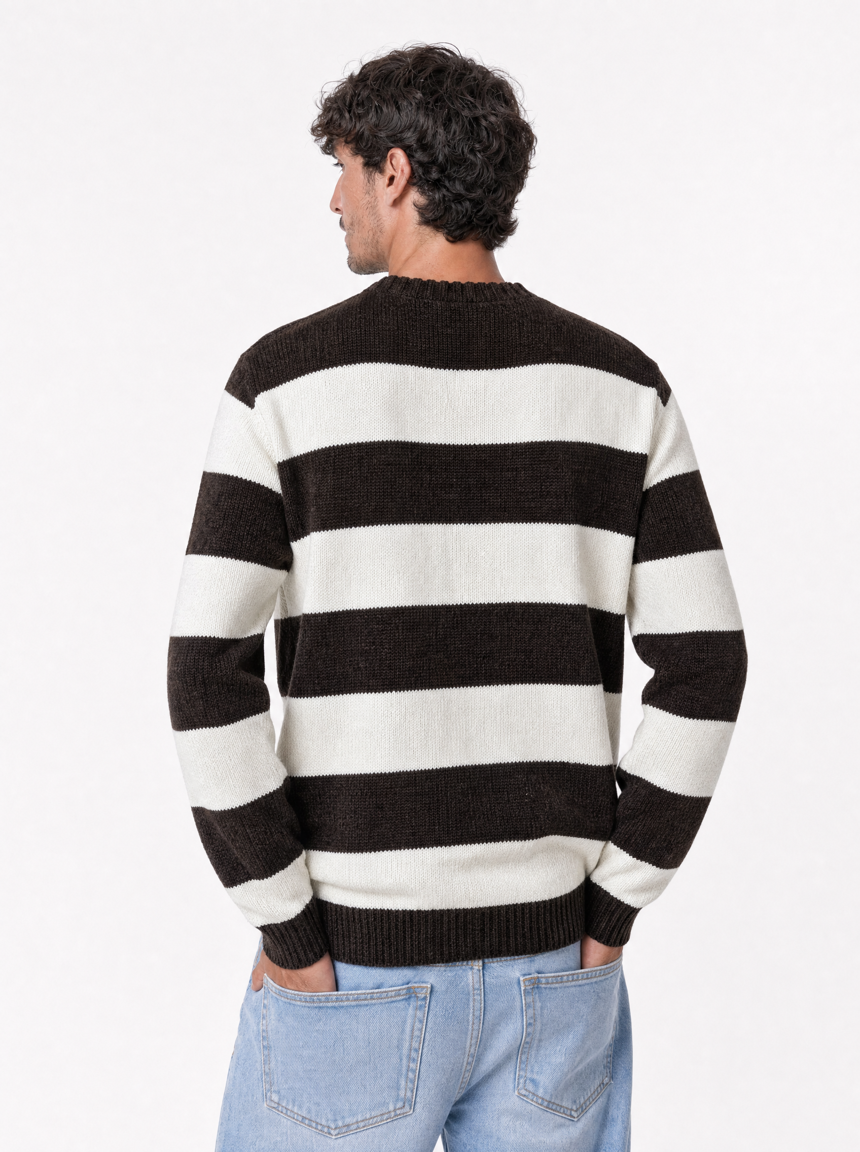 CARACCIOLO Girocollo a righe moro-beige