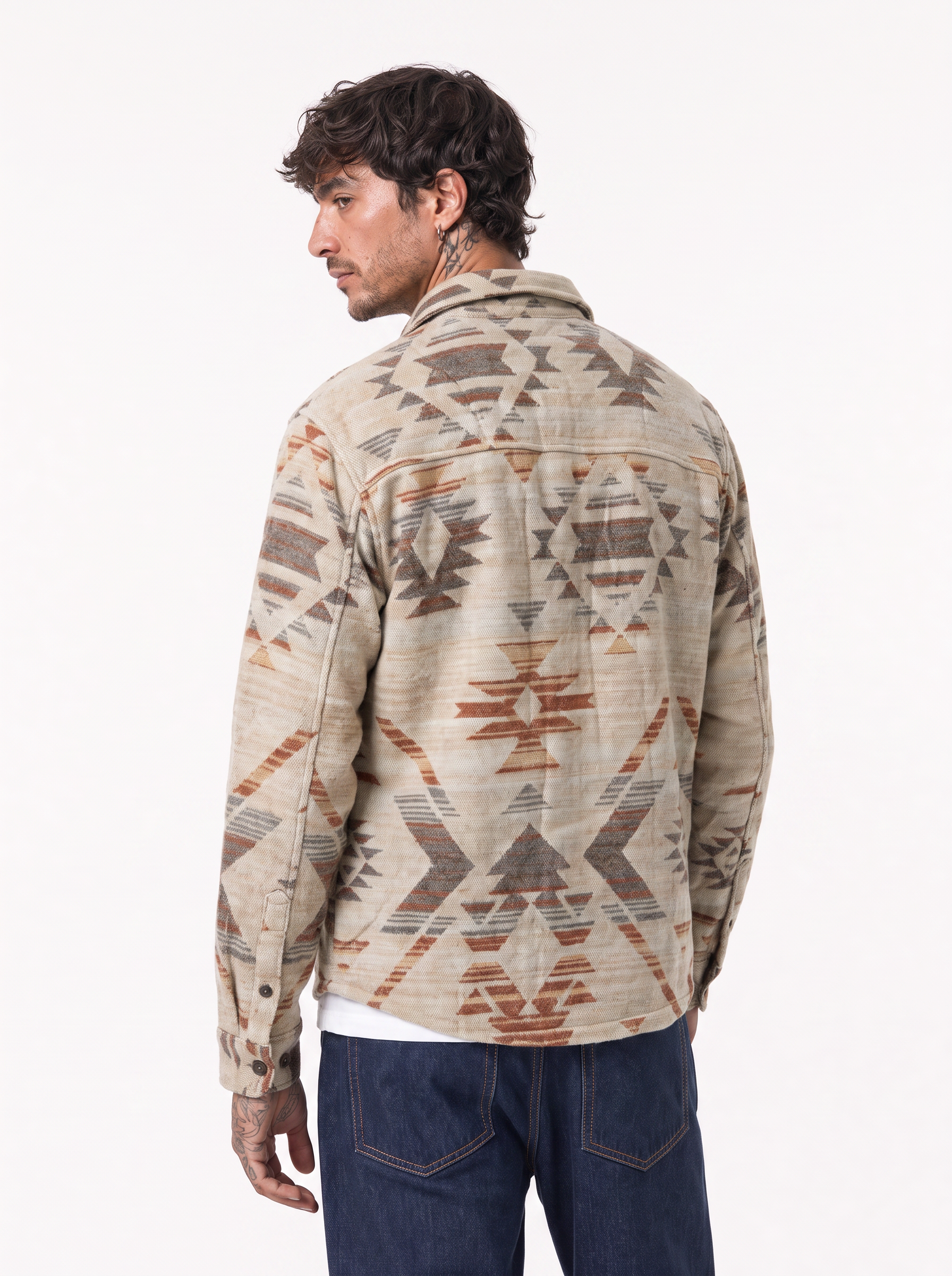 Giacca in pile azteca beige 7722