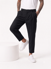 NOMAD AD45 Pantalone carrot con pince nero