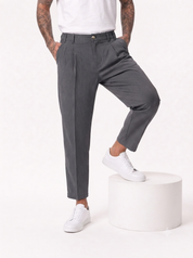 NOMAD AD45 Pantalone carrot con pince grigio scuro