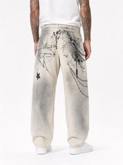 Jeans balloon graffiti YB6805