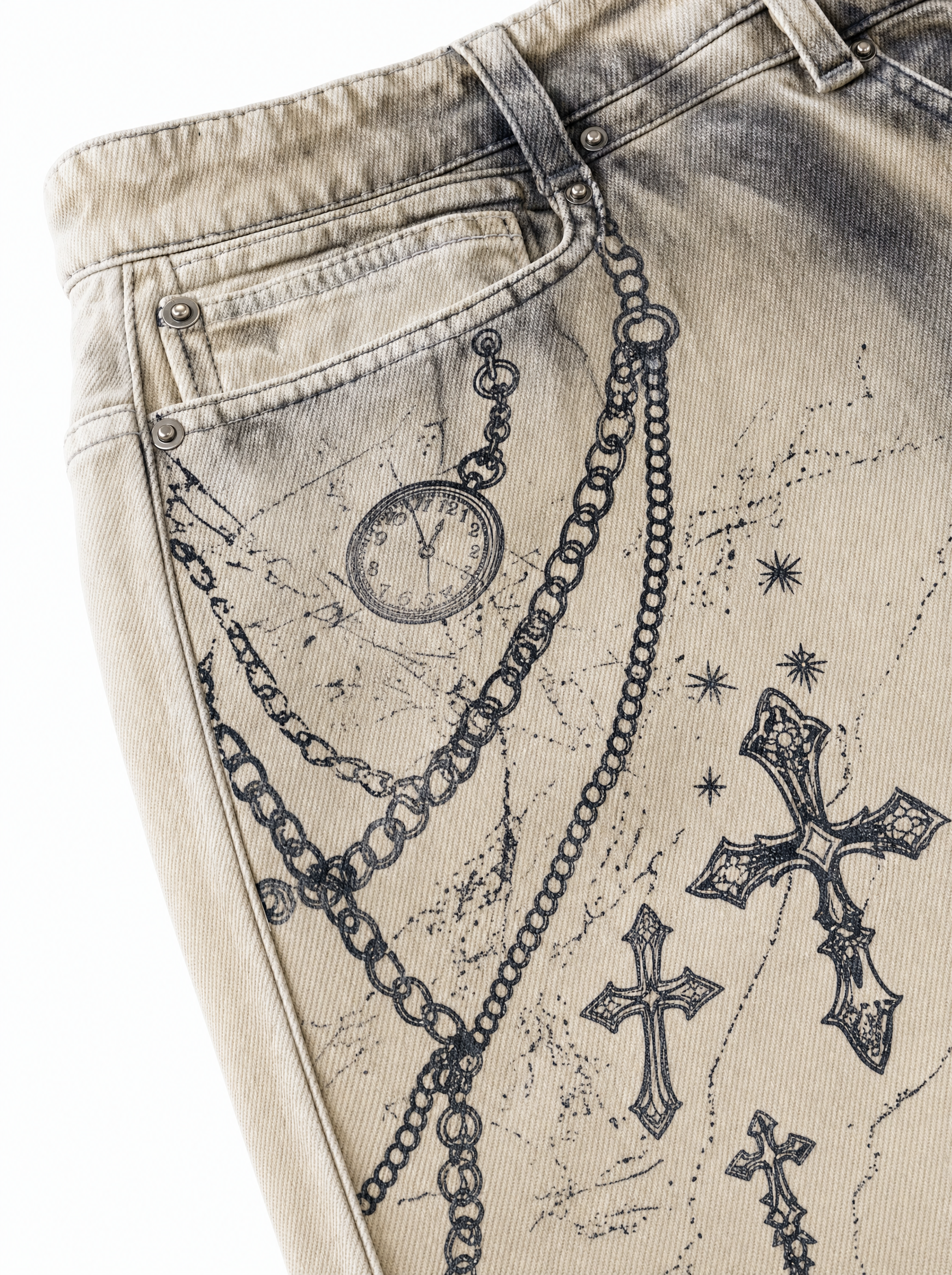 Jeans balloon graffiti YB6805