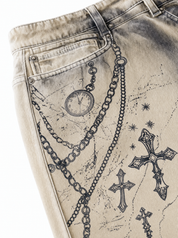 Jeans balloon graffiti YB6805