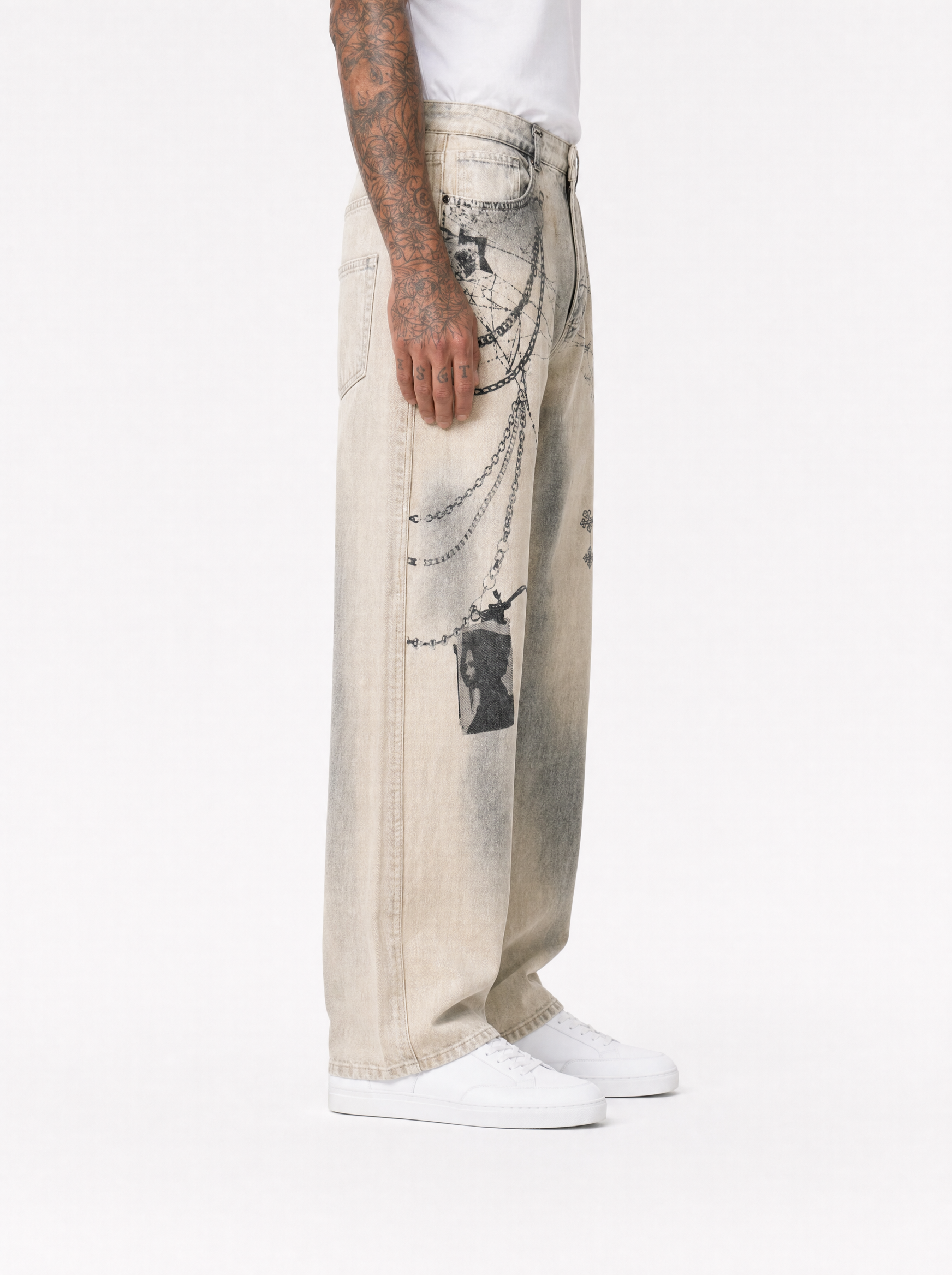 Jeans balloon graffiti YB6805