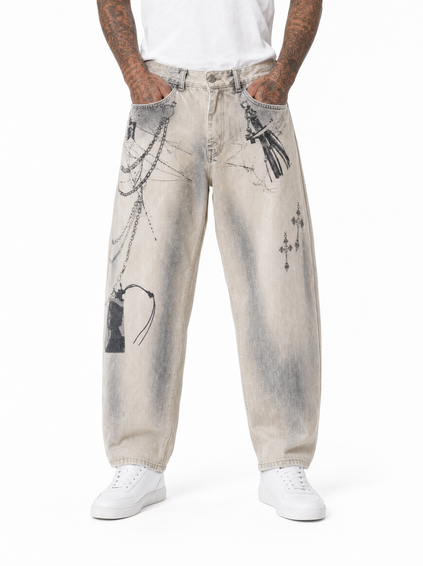 Jeans balloon graffiti YB6805