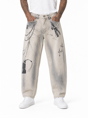 Jeans balloon graffiti YB6805