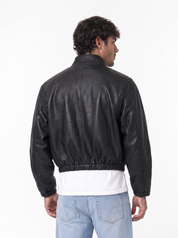 Giubbino imbottito eco-pelle nero 886139