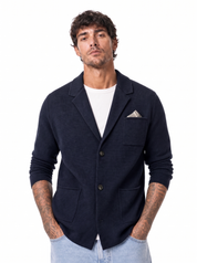 PARKER cardigan pochette blu