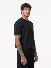 T-shirt crop lento nera/argento 41848