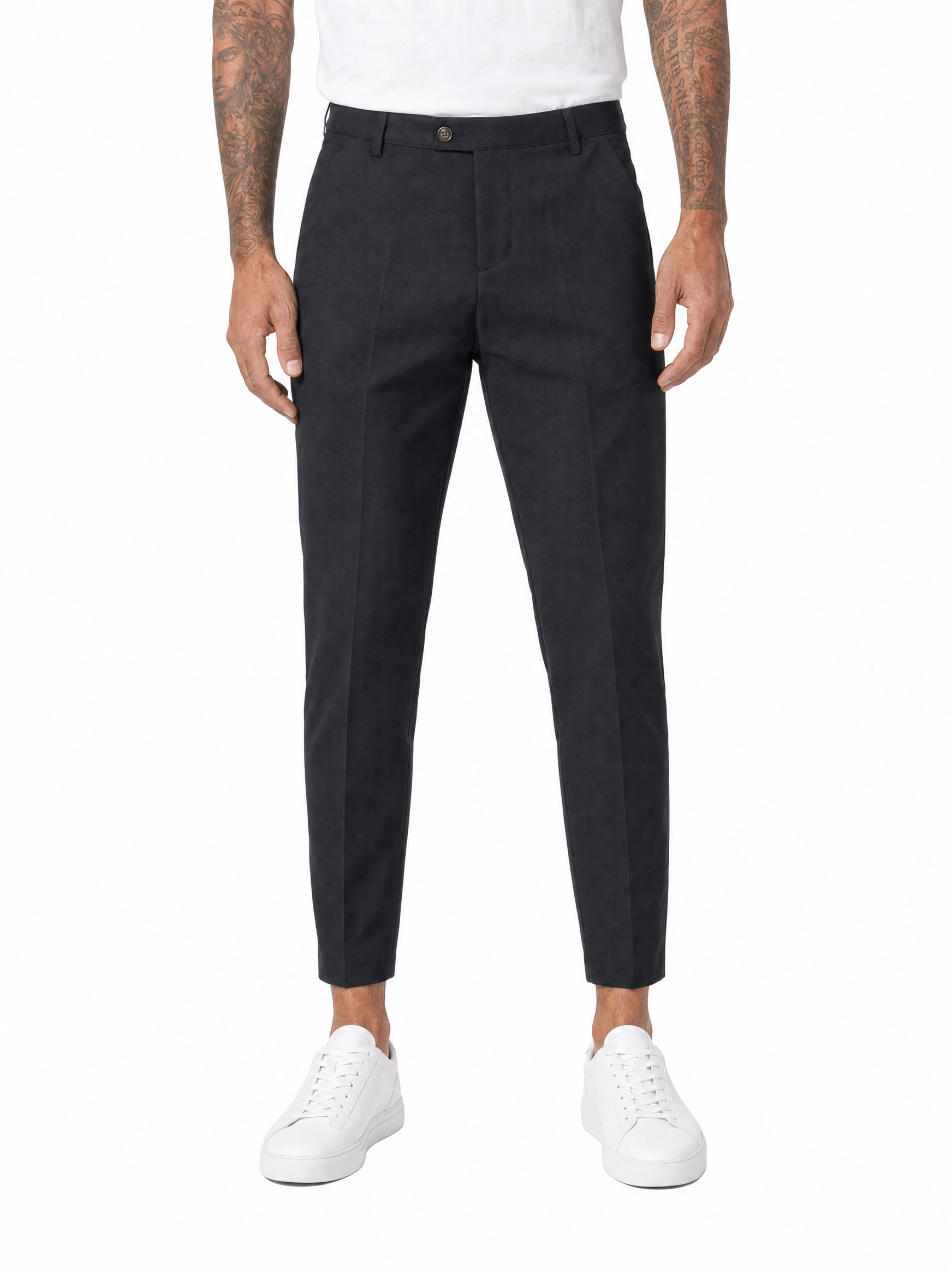 Pantalone abbottonatura laterale nero ADFS31