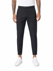 Pantalone abbottonatura laterale nero ADFS31