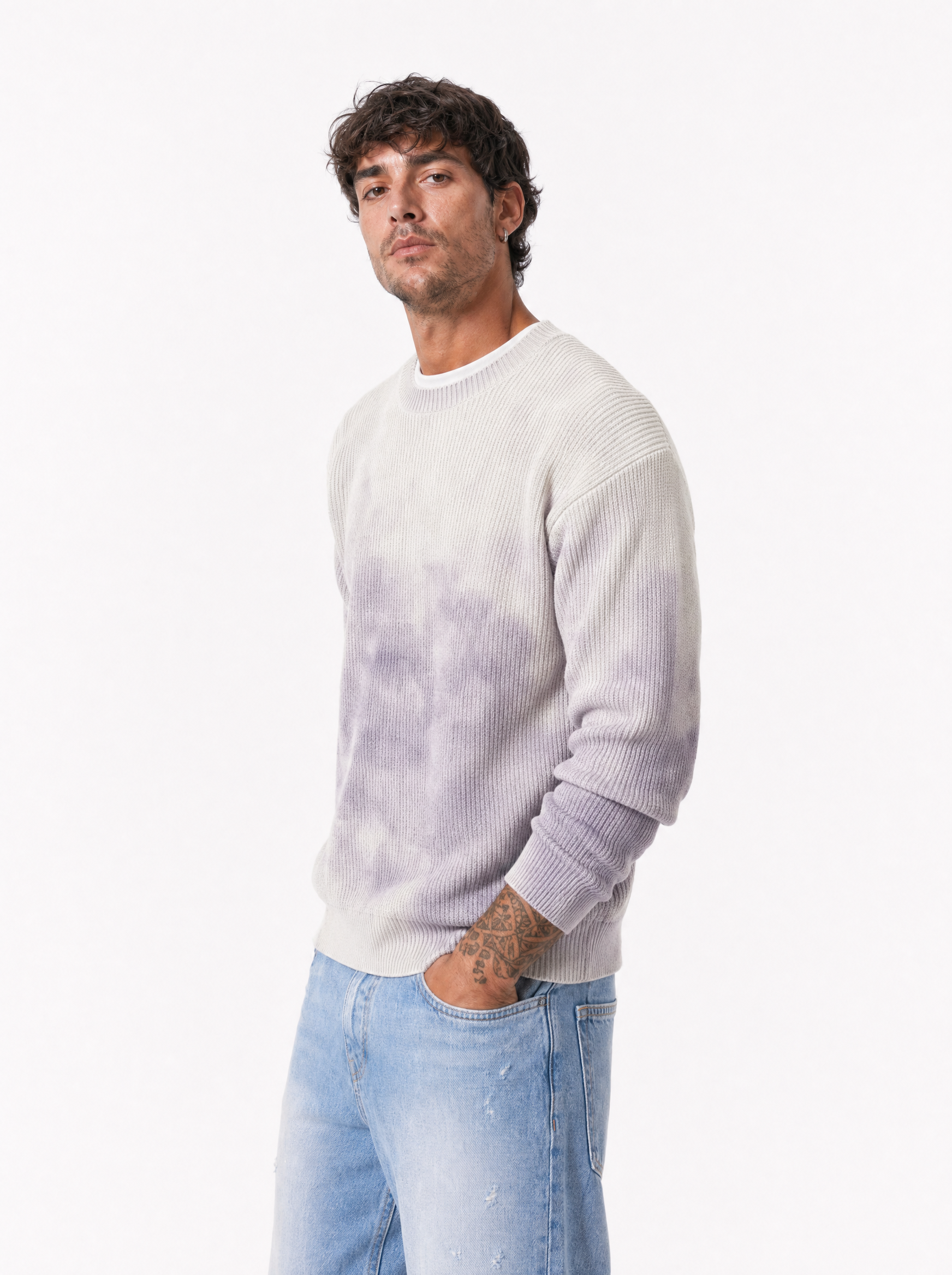 Maglia costine rice white W86431