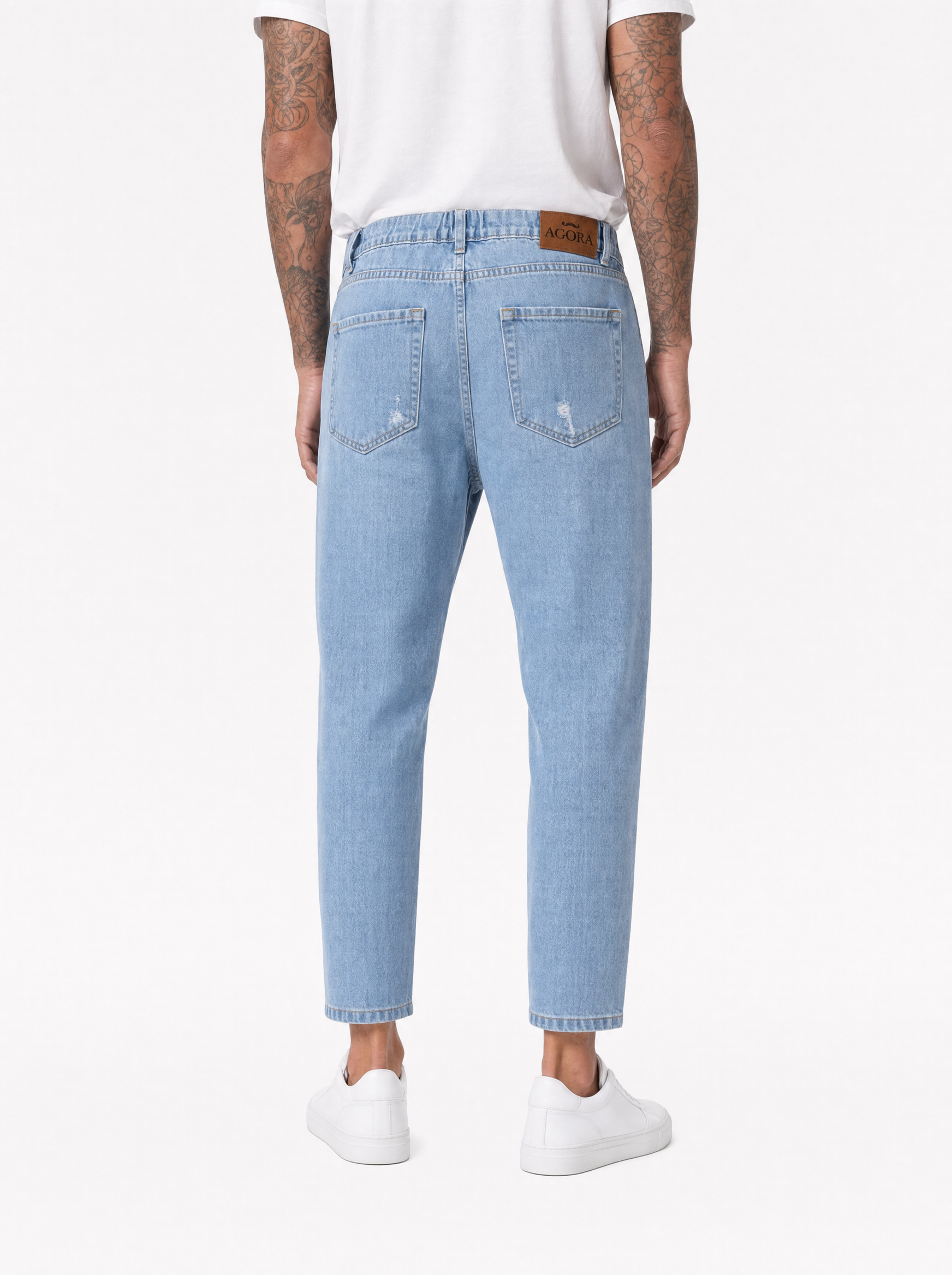 CORE Jeans carrot fit chiaro con abrasioni