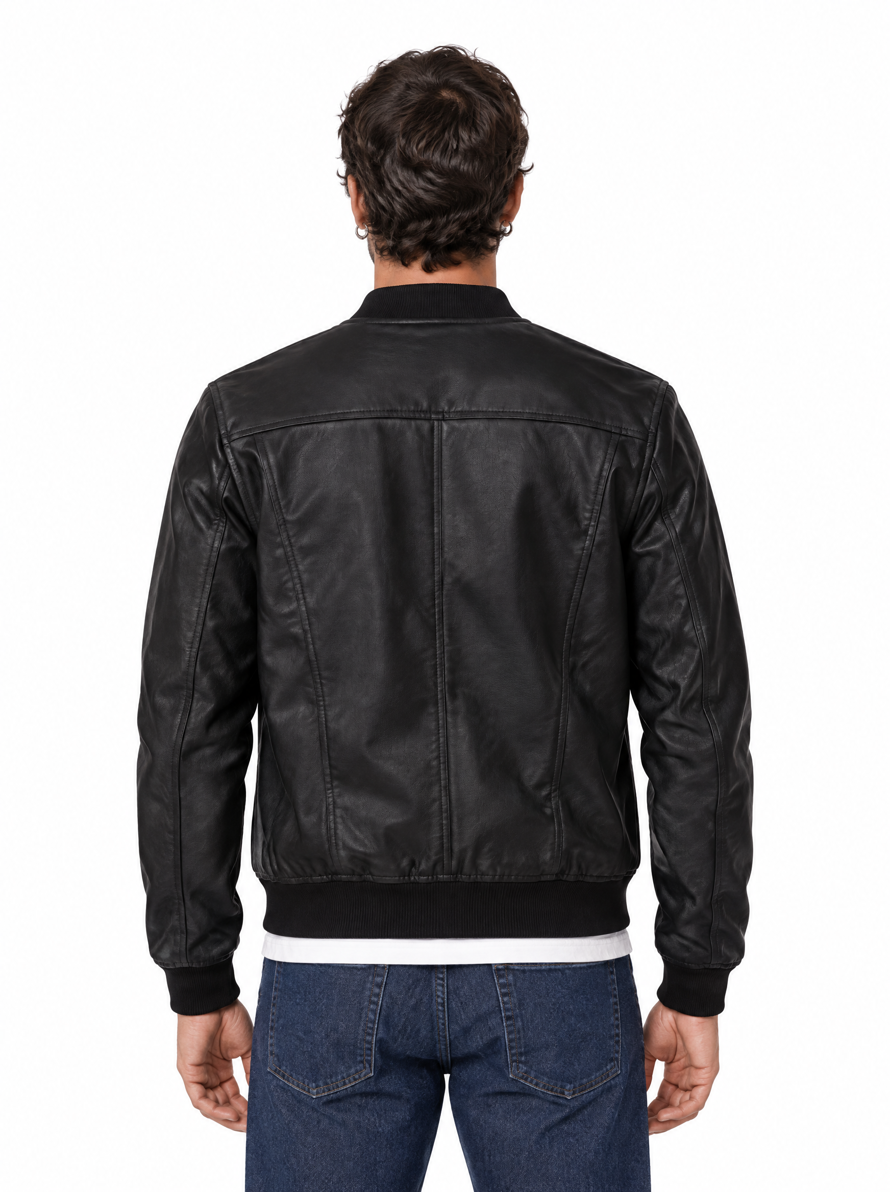 Giubbino trapuntato eco-pelle nero 88120B/9