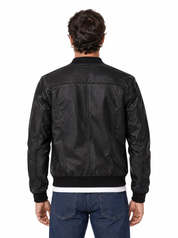 Giubbino trapuntato eco-pelle nero 88120B/9