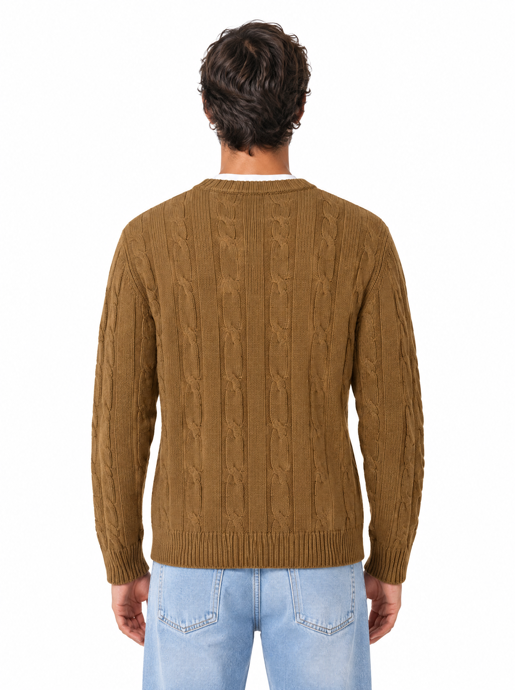 Girocollo a trecce cammello 26/4941