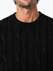 Girocollo a trecce nero 26/4941