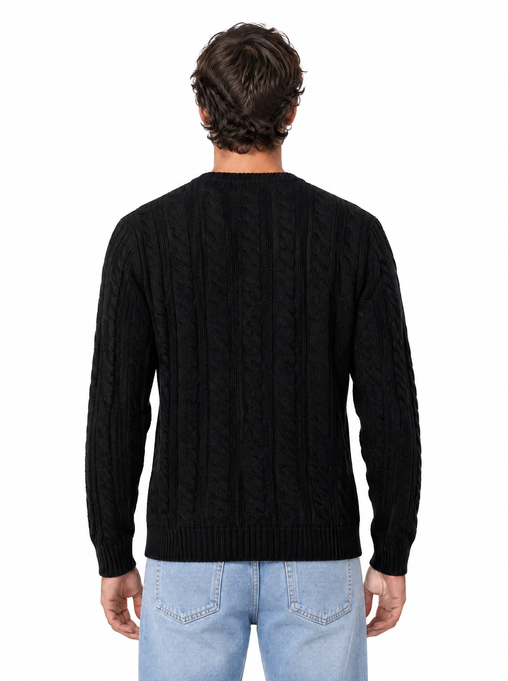 Girocollo a trecce nero 26/4941