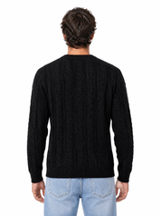 Girocollo a trecce nero 26/4941