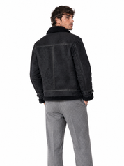 Chiodo eco-montone nero G021-1/2