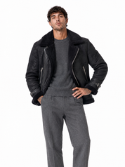 Chiodo eco-montone nero G021-1/2