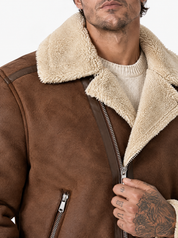 Chiodo eco-montone marrone G021-1/2
