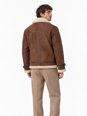 Chiodo eco-montone marrone G021-1/2