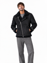 Chiodo eco-montone nero G021-1/2