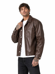 Giubbino eco-pelle moro SMILE4