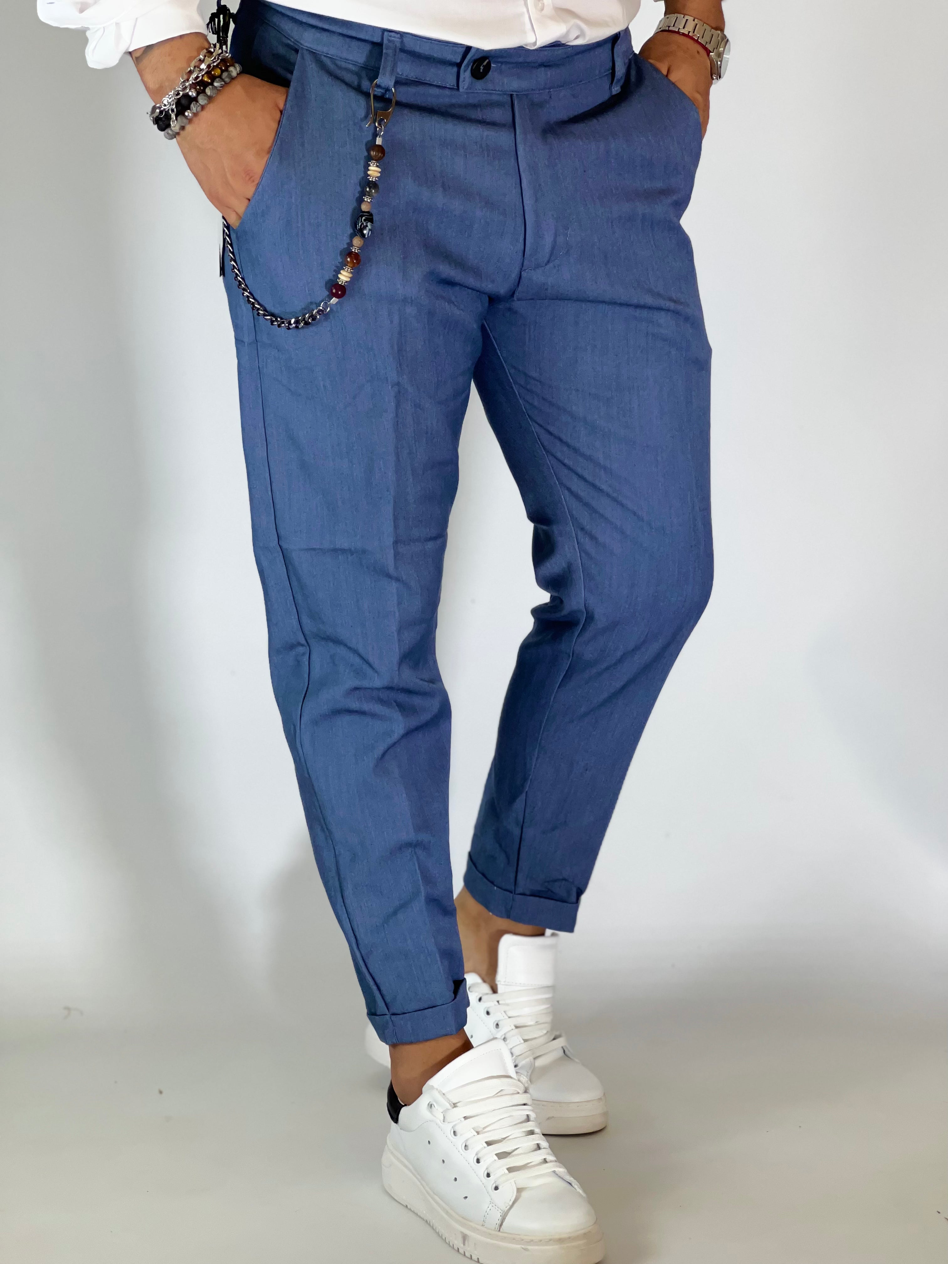 Pantalone elegant blu denim AG95
