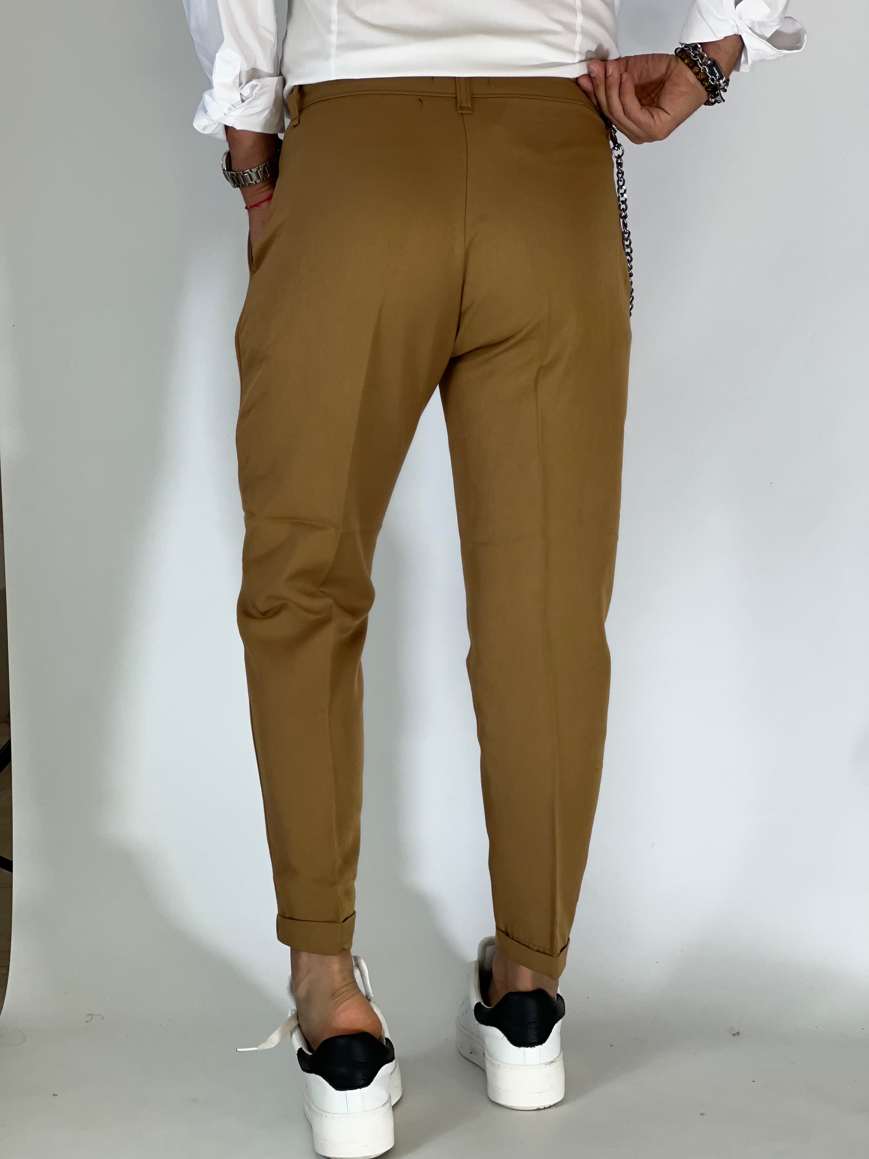 Pantalone elegant cammello AG95