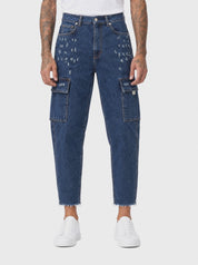 MIST Jeans cargo con abrasioni scuro
