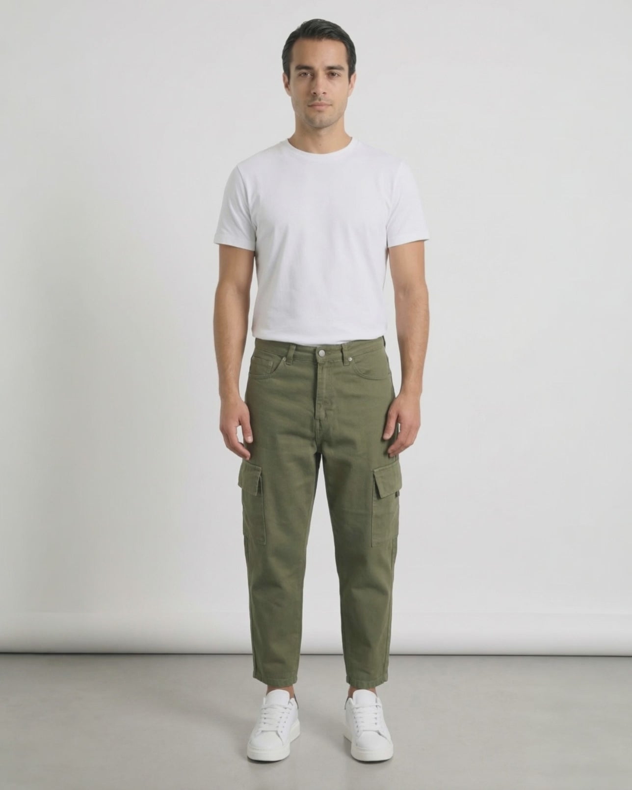 Pantalone loose fit cargo verde HARLEM