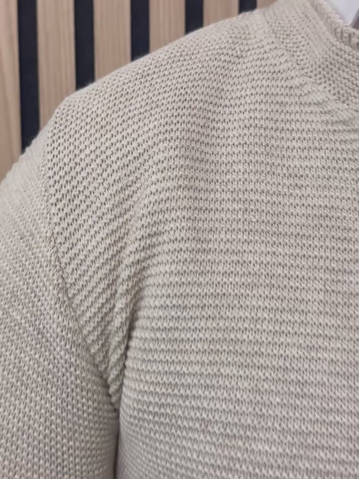 Seven · Cardigan coreano sabbia