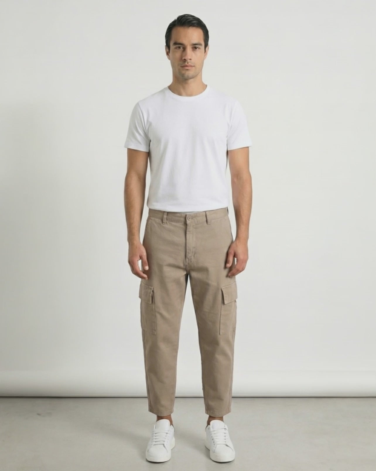 Pantalone loose fit cargo beige HARLEM