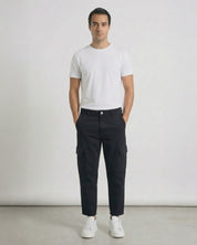 Pantalone loose fit cargo nero HARLEM