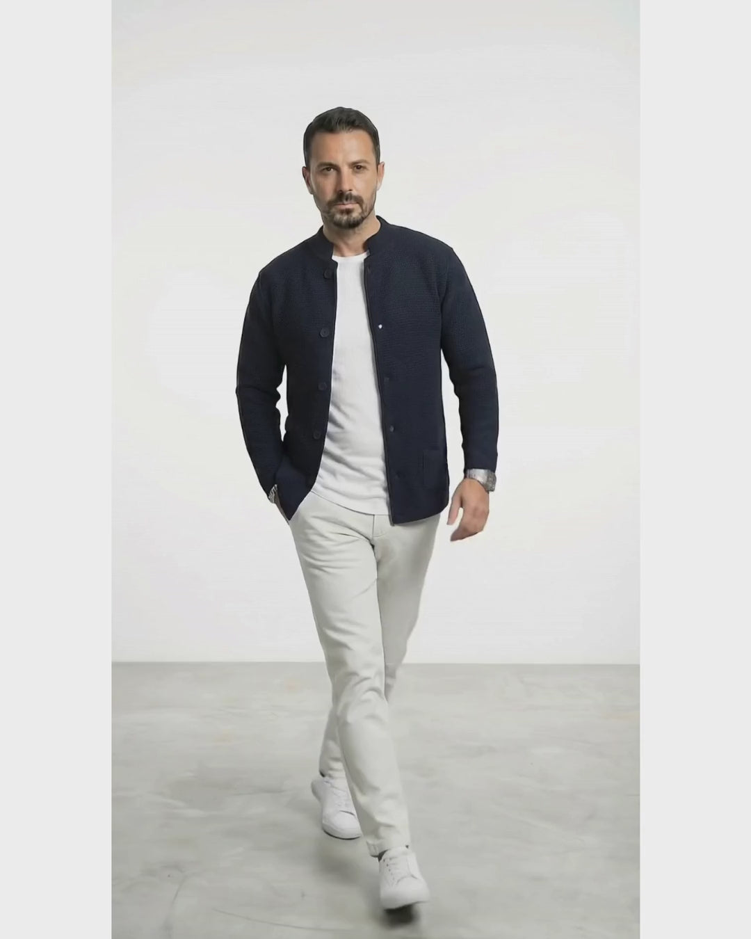 Seven · Cardigan coreano blu