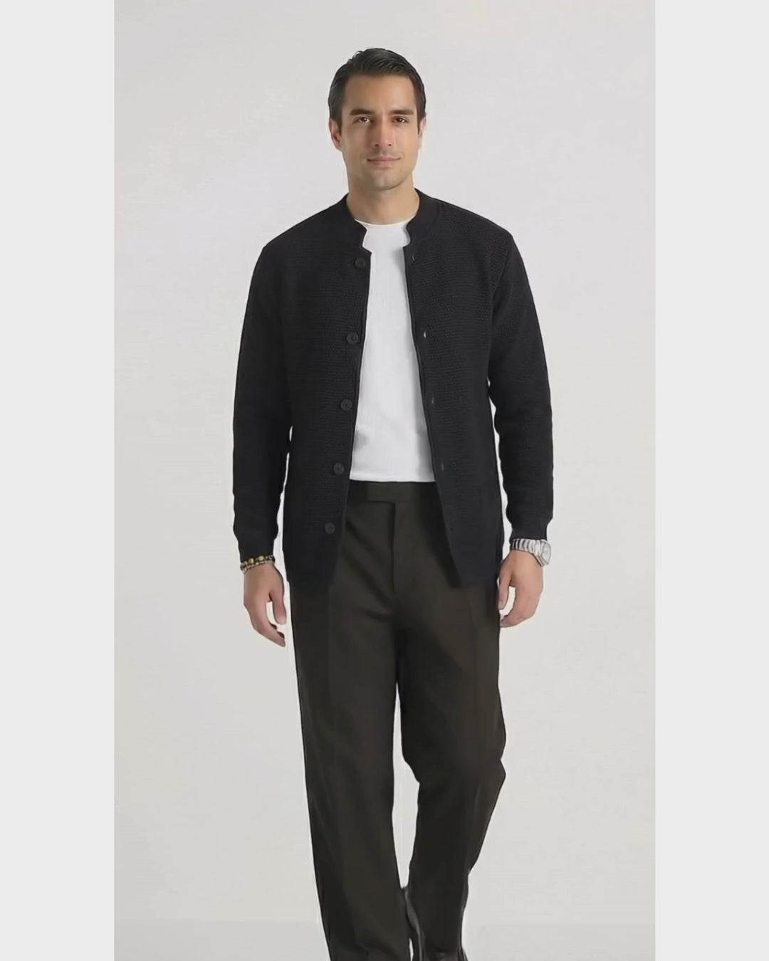 Seven · Cardigan coreano nero