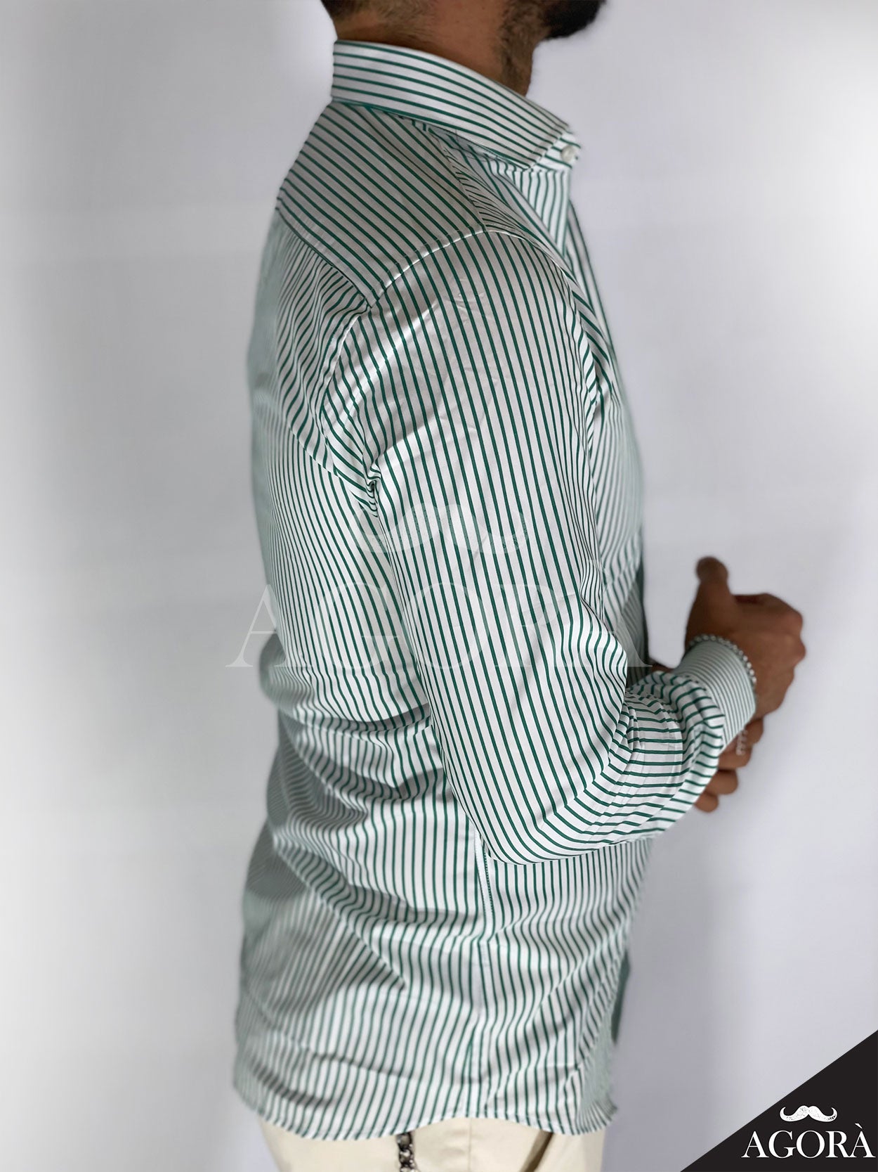 Camicia verde STRIPED MIGLIACCIO