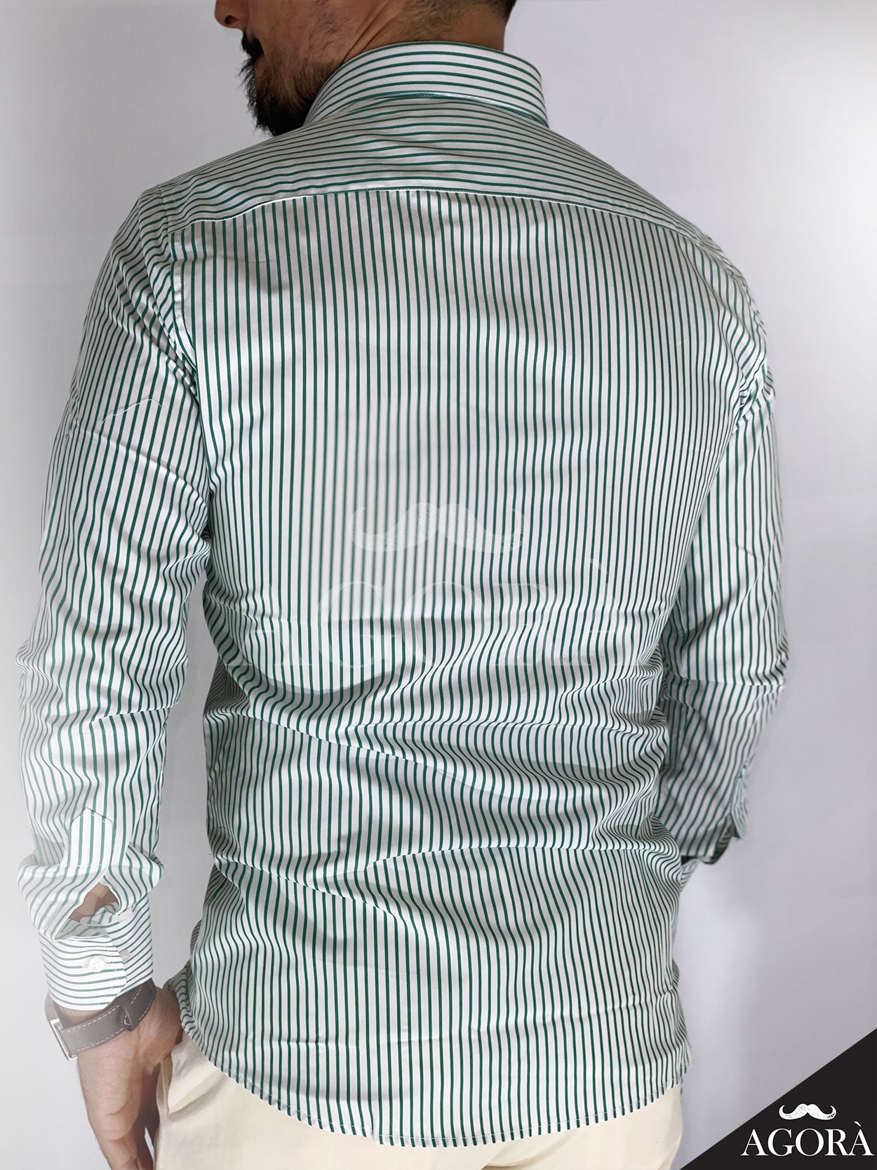 Camicia verde STRIPED MIGLIACCIO