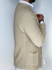 Seven · Cardigan coreano sabbia