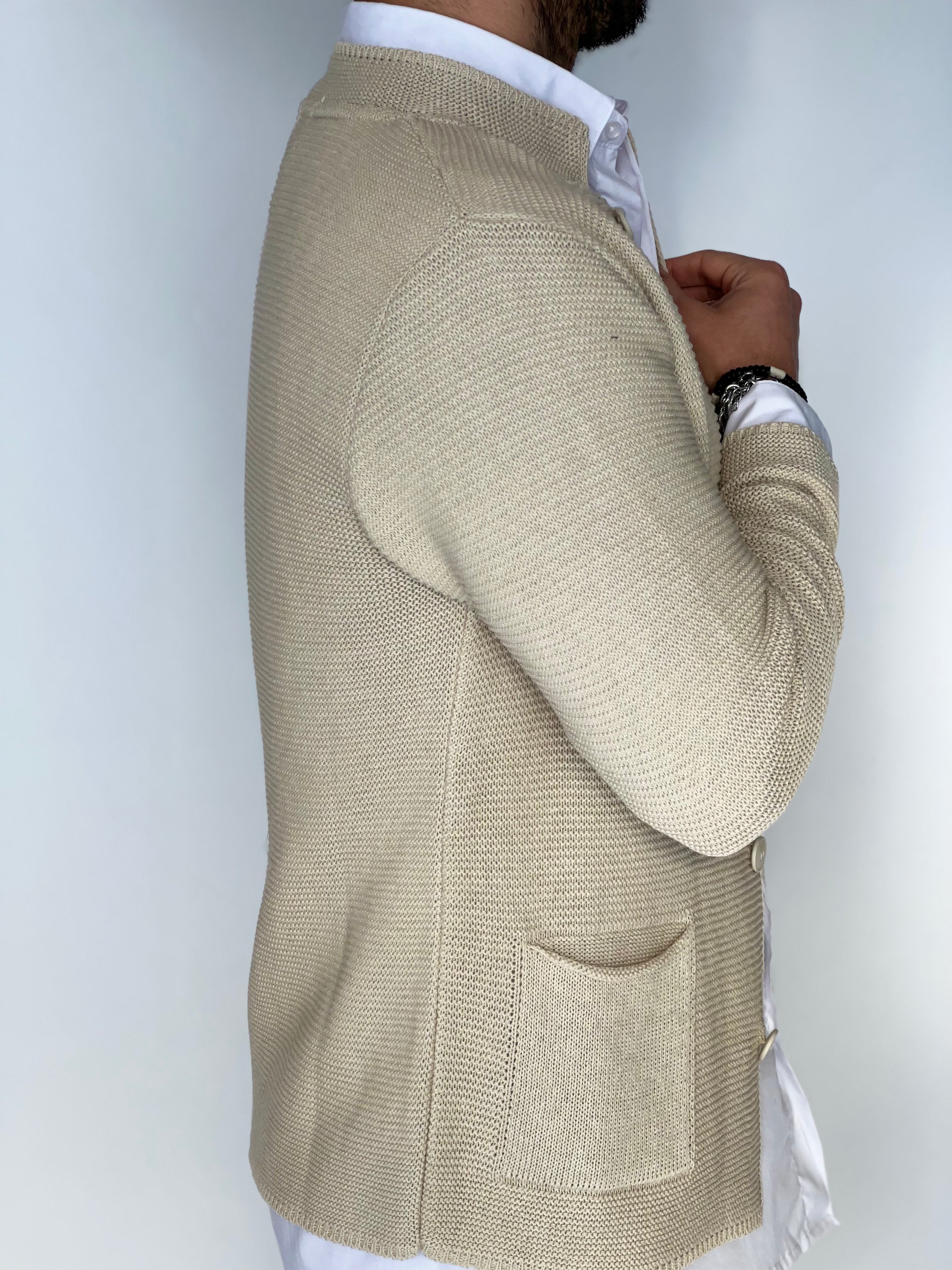 Seven · Cardigan coreano sabbia