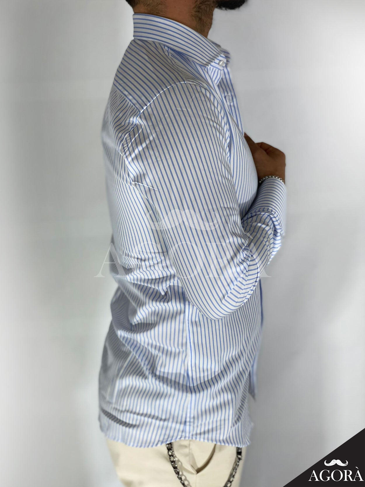 Pinstripe · Camicia cielo migliaccio