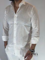 Camicia migliaccio Samuel lino BIANCA