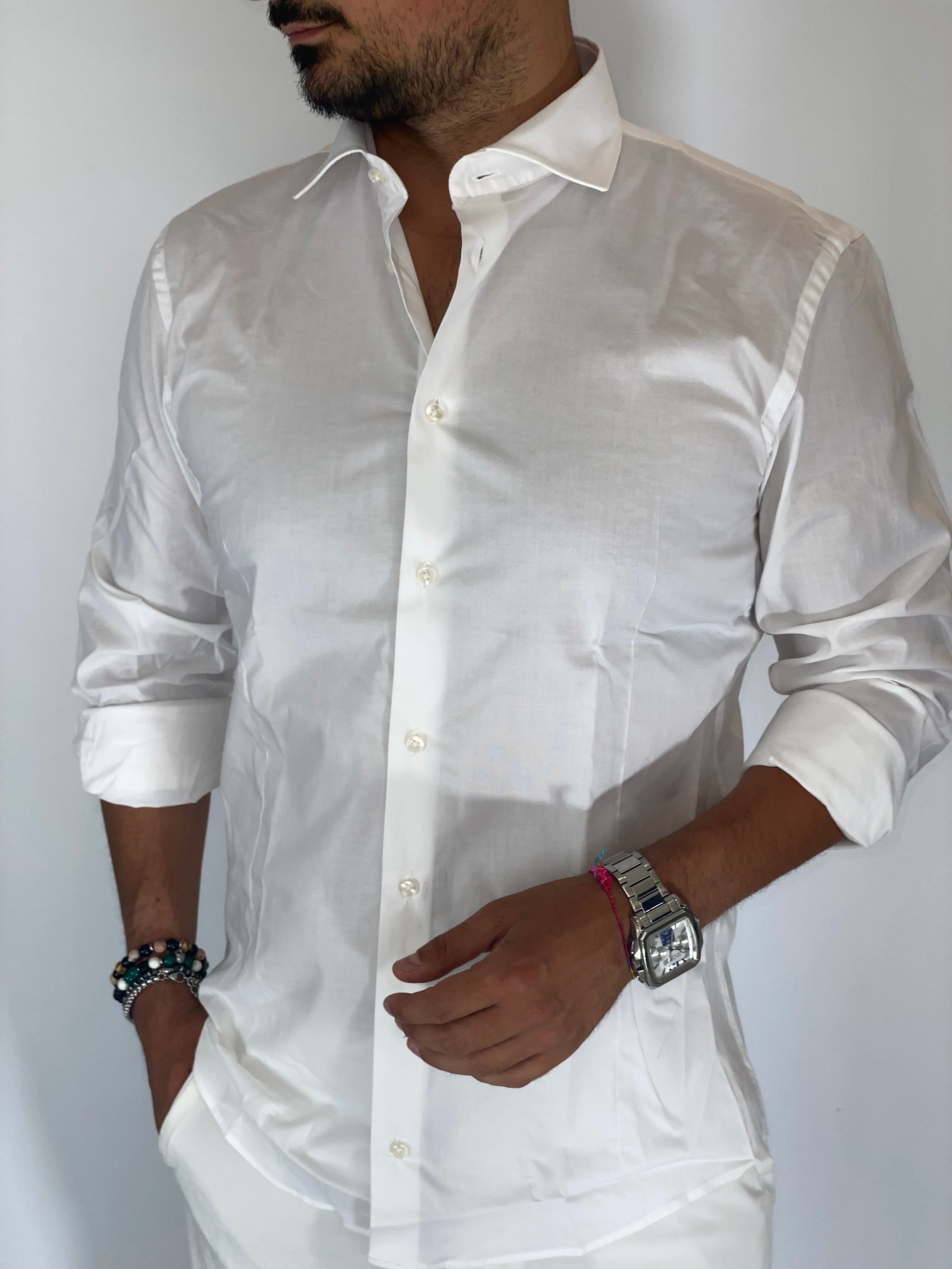 Camicia cotone basic bianca F60/MIGLIACCIO