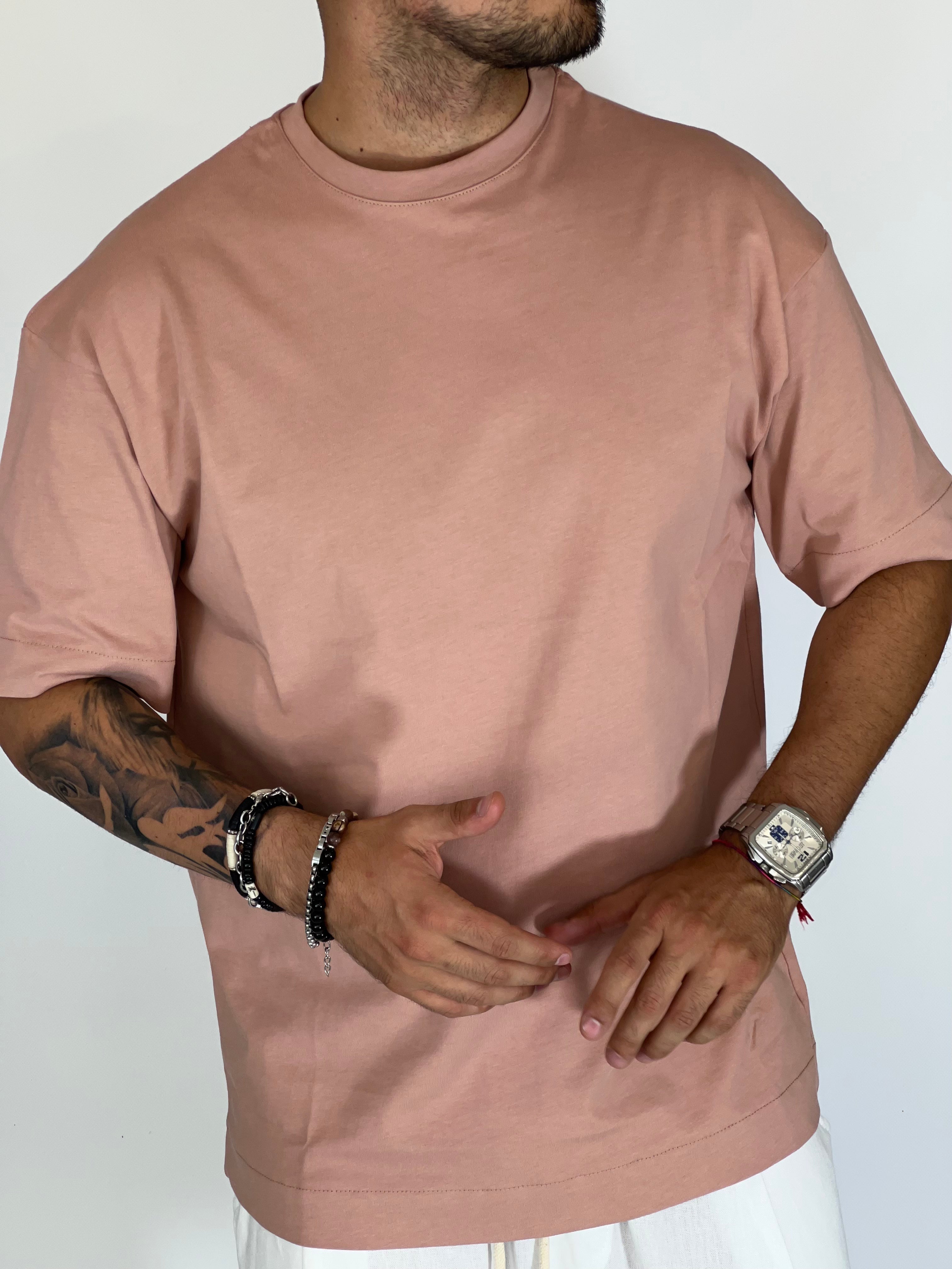 T-Shirt over basic rosa cipria DC80316