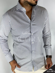 Pinstripe · Camicia blu migliaccio