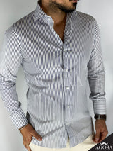 Pinstripe · Camicia blu migliaccio