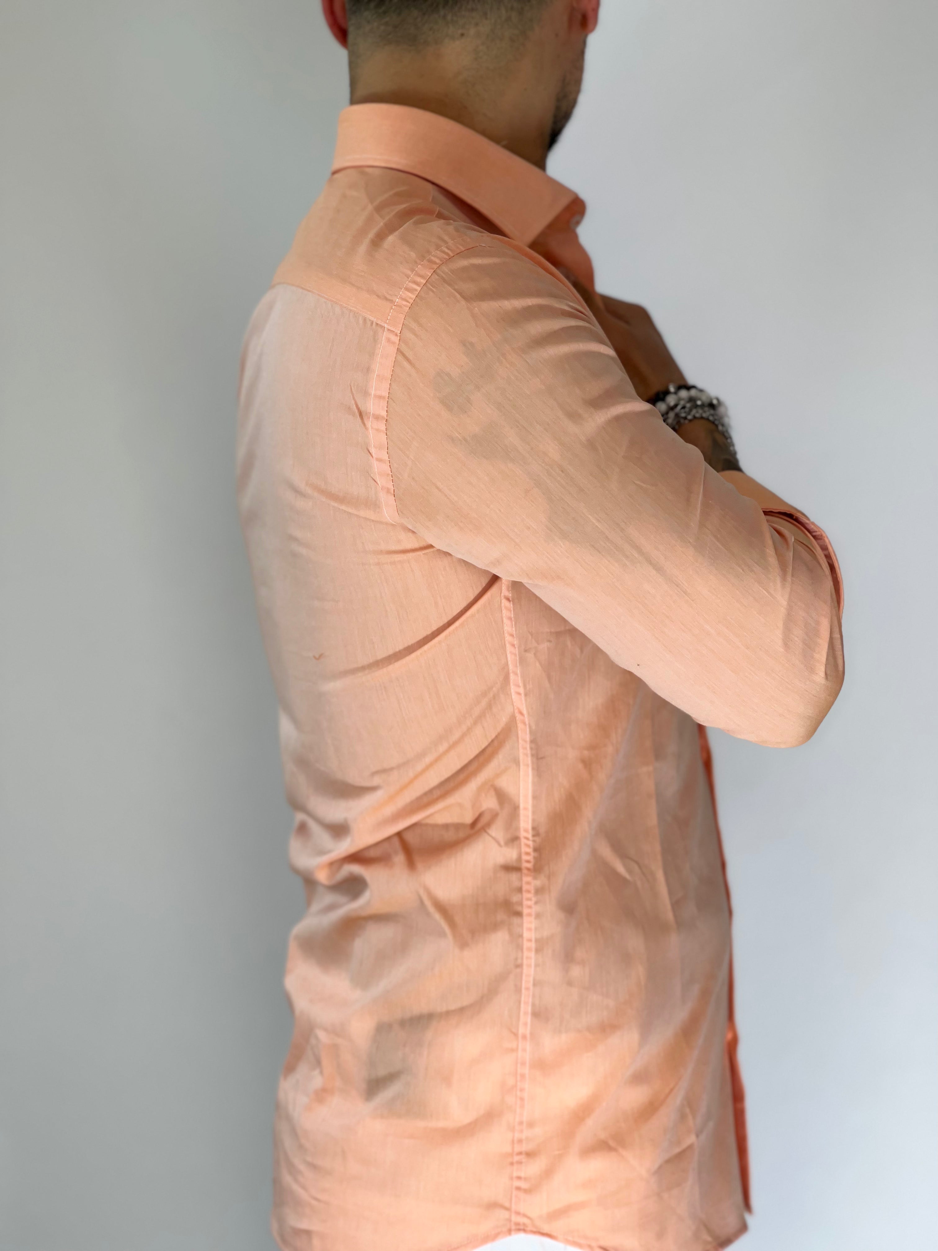 Camicia cotone zephire salmone MIGLIACCIO